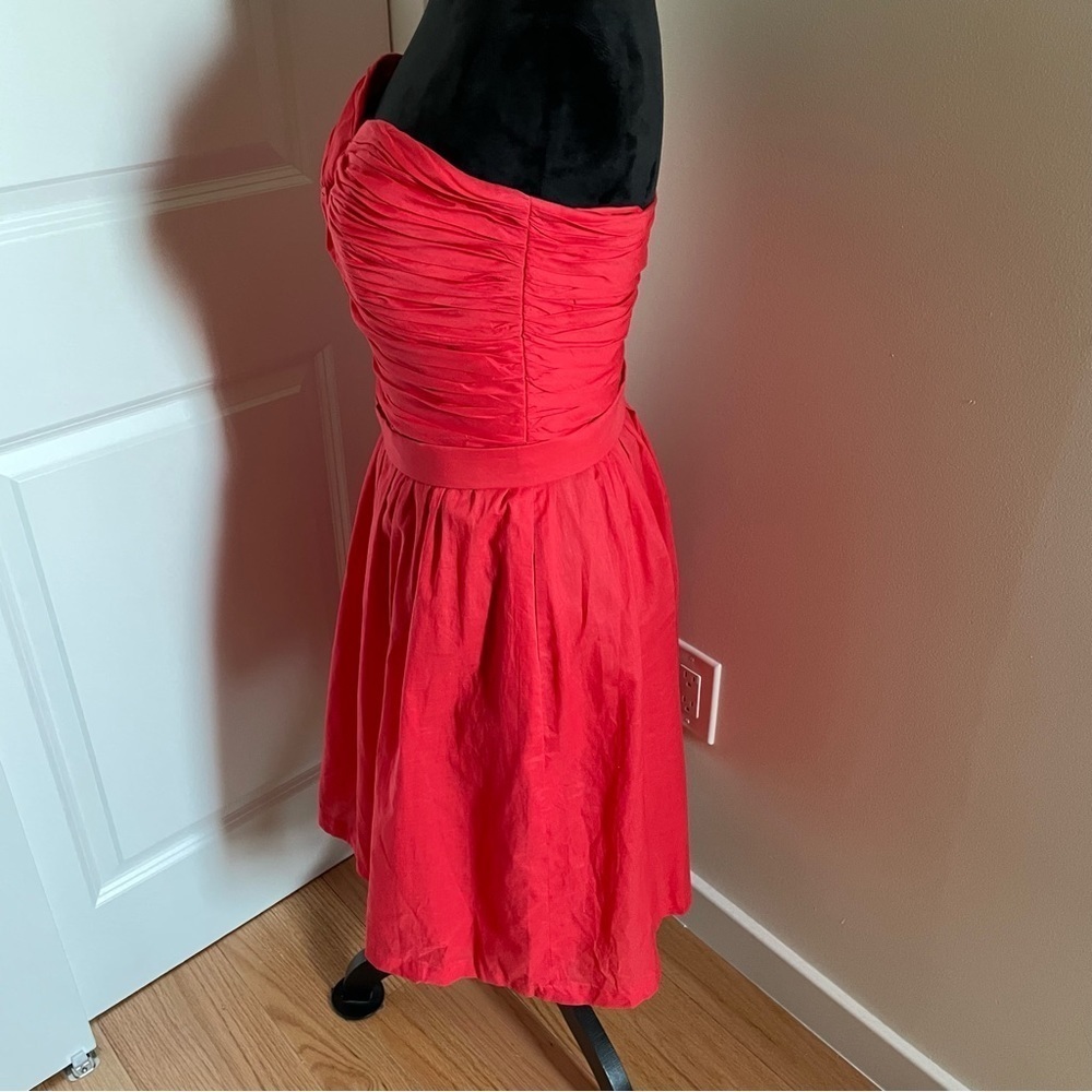 Dessy Collection Firecracker Strapless Cotton Bridesmaid Dress 2823 EUC Size 6 - Picture 2 of 11